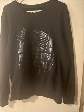 COLMAR Black Crewneck Sweatshirt with Glossy Logo Print